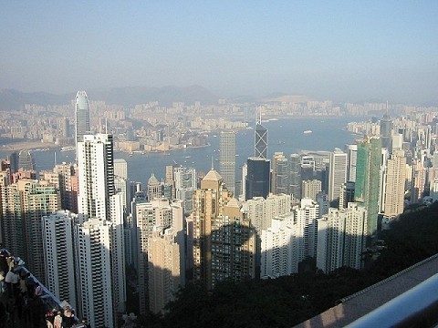 Blick vom Peak auf Hongkong ...